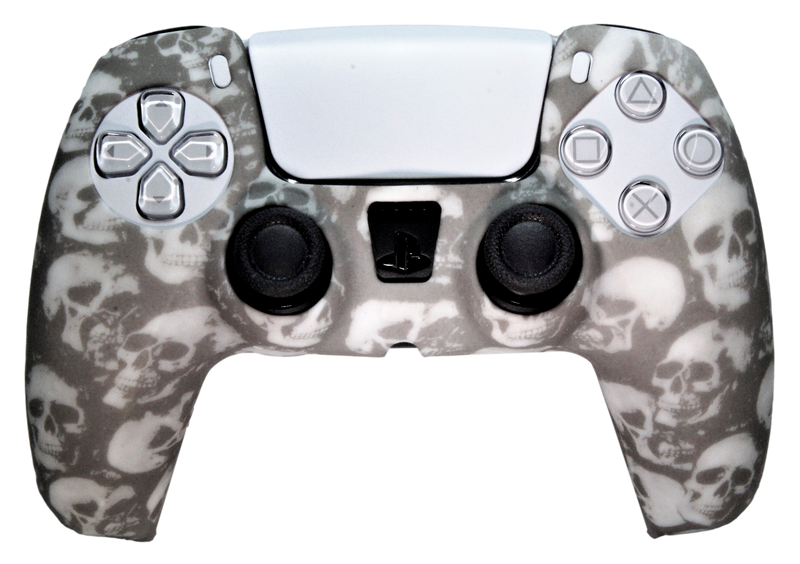 Silicone Cover For PS5 Controller Case Skin - Grey Skulls - Games We Played
