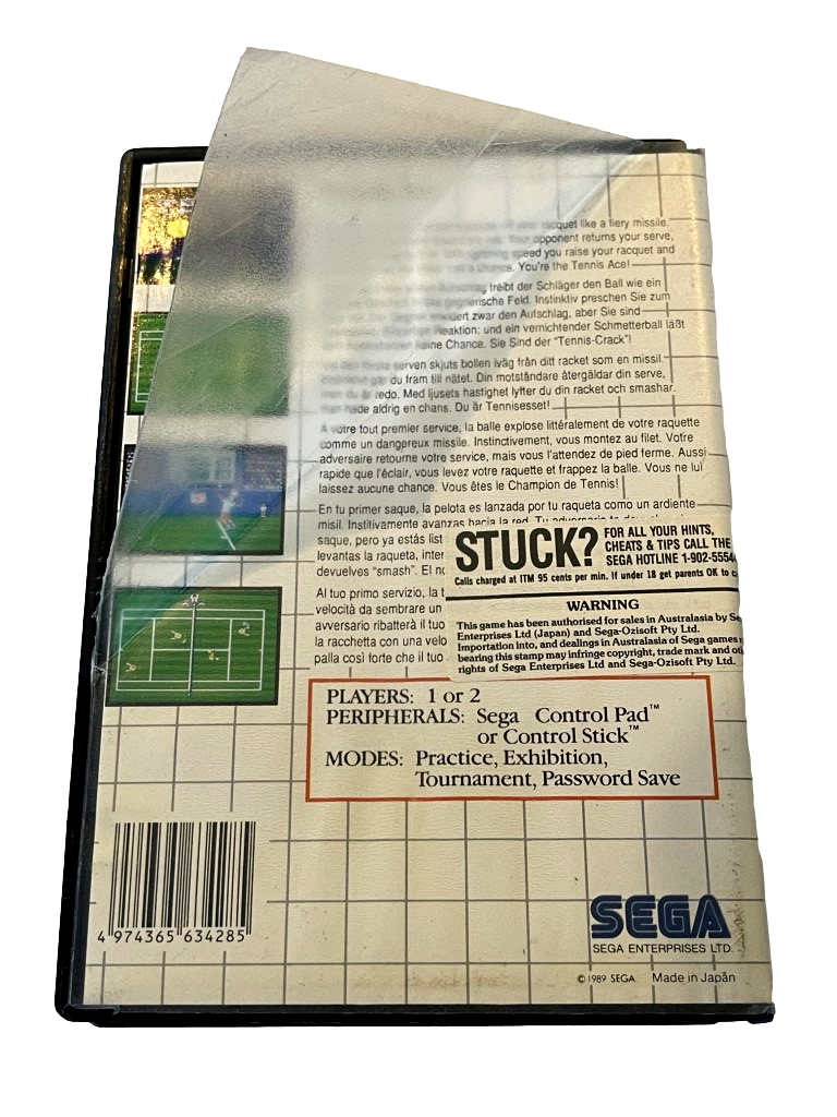 Tennis Ace Sega Master System *No Manual* (Preowned)