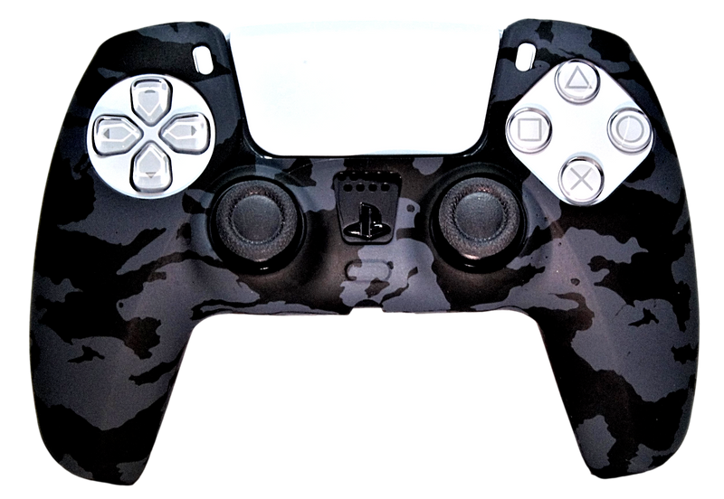 Silicone Cover For PS5 Controller Case Skin - Black Camo - Games We Played
