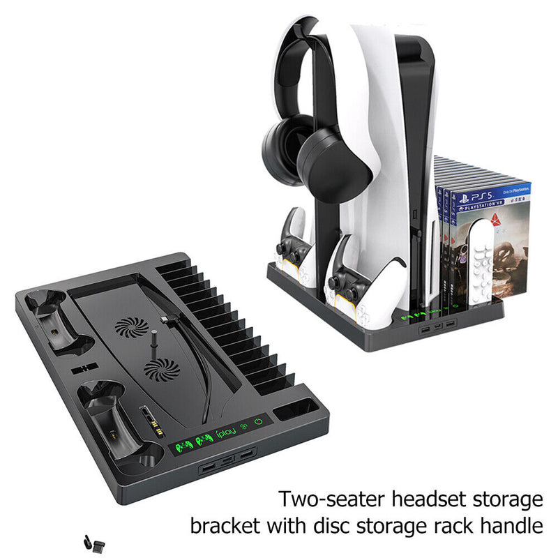 PS5 Multifunctional Cooling Stand DE / UHD Version Playstation 5 Station Storage