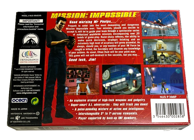 Mission Impossible Nintendo 64 N64 Boxed PAL *Complete* (Preowned)