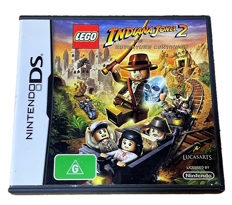 Lego Indiana Jones 2 Nintendo DS 2DS 3DS Game *Complete* (Pre-Owned)