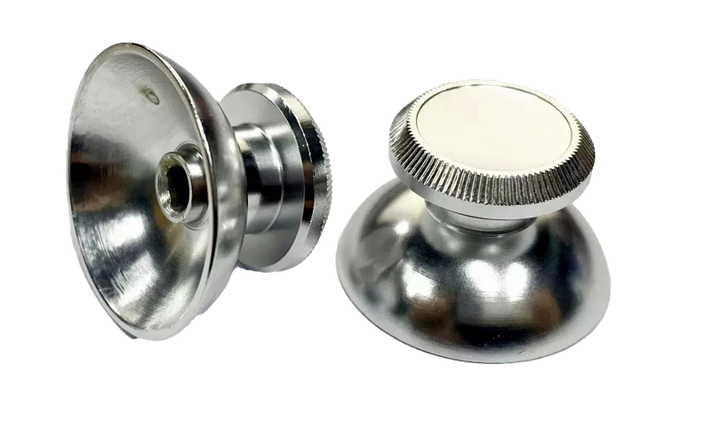 Pair of PS5 3D Rocker Metal Aluminum Caps Dual Sense Controller Silver
