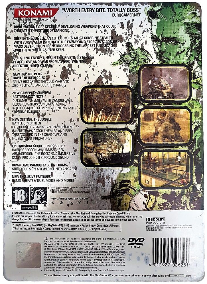 Metal Gear Solid 3 Snake Eater PS2 PAL *Complete* Steelbook (Preowned)