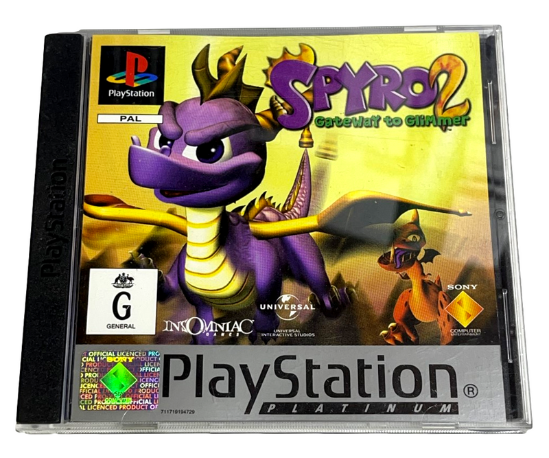 Spyro 2 Gateway to Glimmer PS1 PS2 PS3 (Platinum) PAL *Complete*