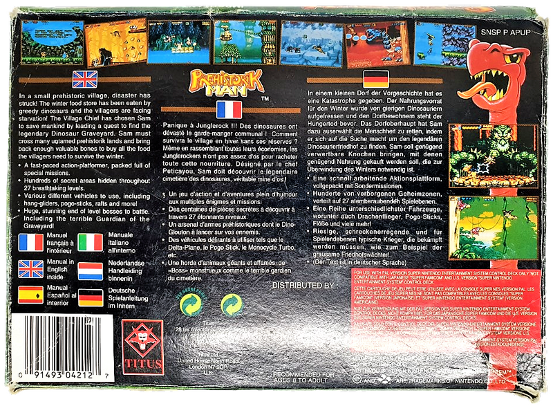 Prehistorik Man Super Nintendo SNES Boxed *Complete* PAL (Preowned)