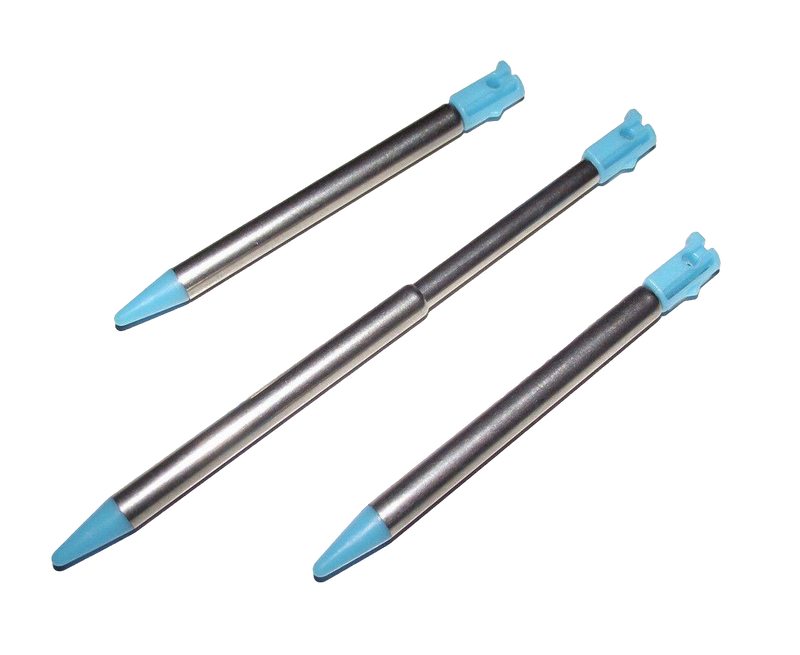 3 x Blue Retractable Touch Screen Stylus for Nintendo Original 3DS