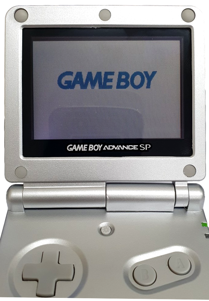 Nintendo Gameboy Advance SP Silver Mario AGS-001 RetroFit + USB Charger  (Refurbished)