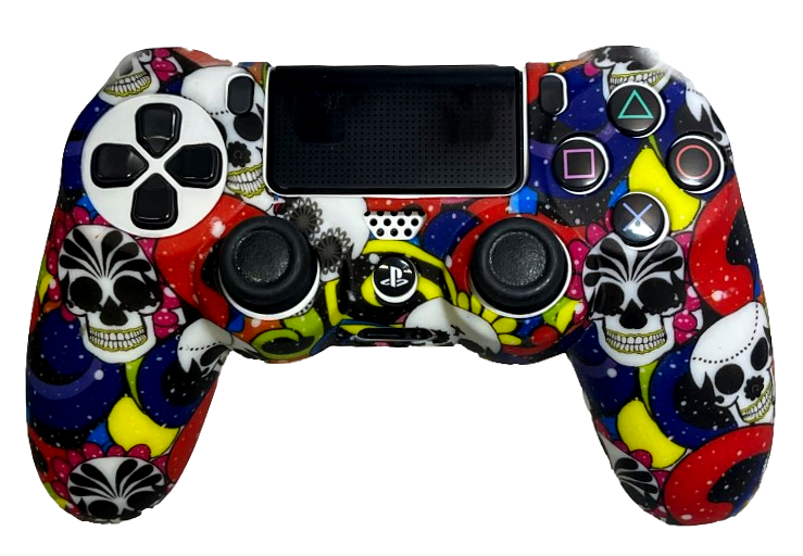 Silicone Cover For PS4 Controller Case Skin - Large Sugar Skulls