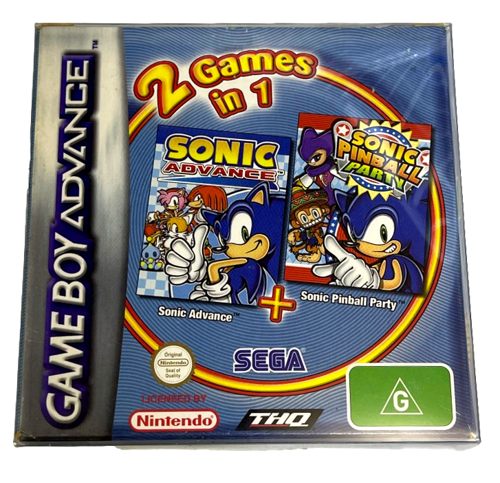 Sonic Advance + Sonic Pinball Party Nintendo Gameboy Advance GBA Complete* Boxed (Preowned)