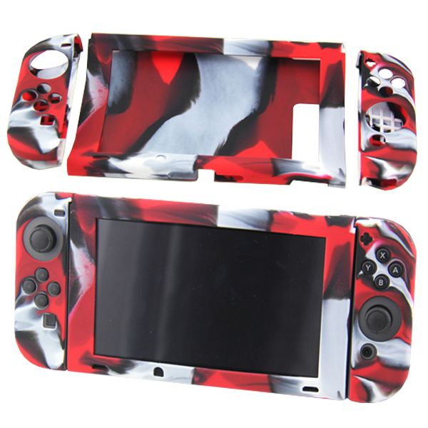 Silicone Cover For Switch + Joy Con - Black and Red