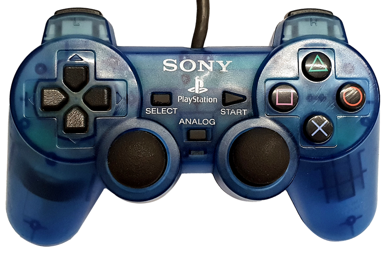 Clear Blue Sony Playstation 1 Analog Controller PS1 SCPH-1200 (Preowned)