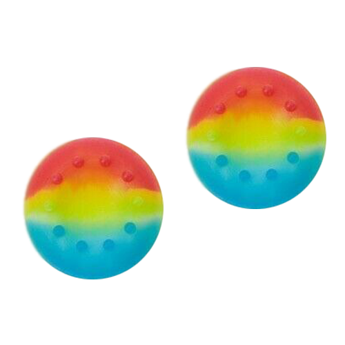 Thumb Grips x 2 For PS4 PS5 XBOX ONE Xbox Series X Toggle Cover Caps  - Rainbow