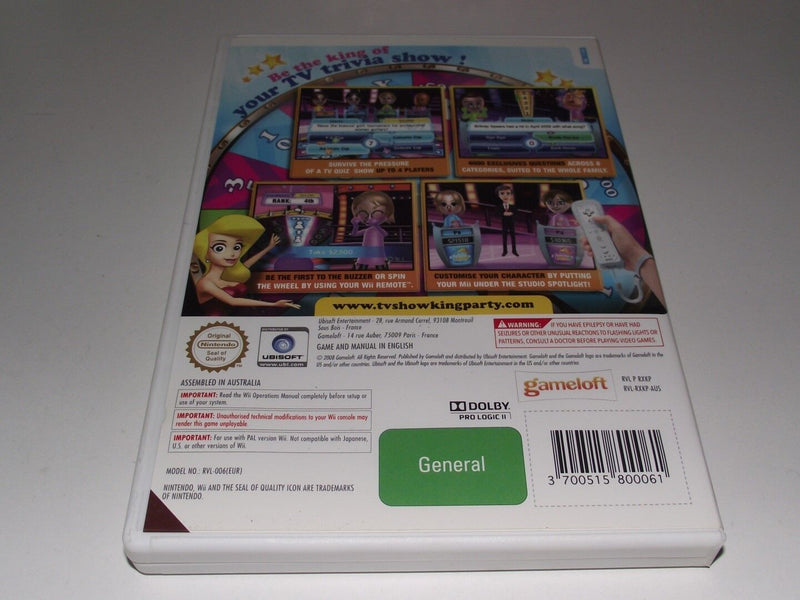 TV Show King Party Nintendo Wii PAL *Complete* Wii U Compatible (Pre-Owned)