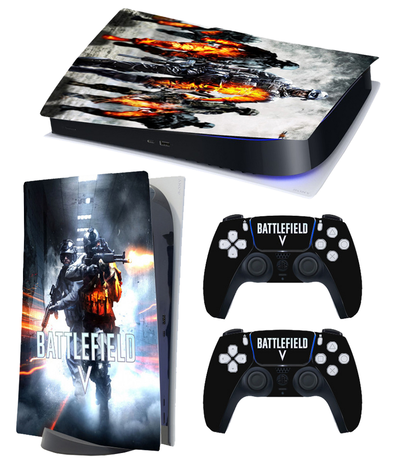 PS5 Themed Decal Sticker Wrap For Disc Edition Console - Battlefield V