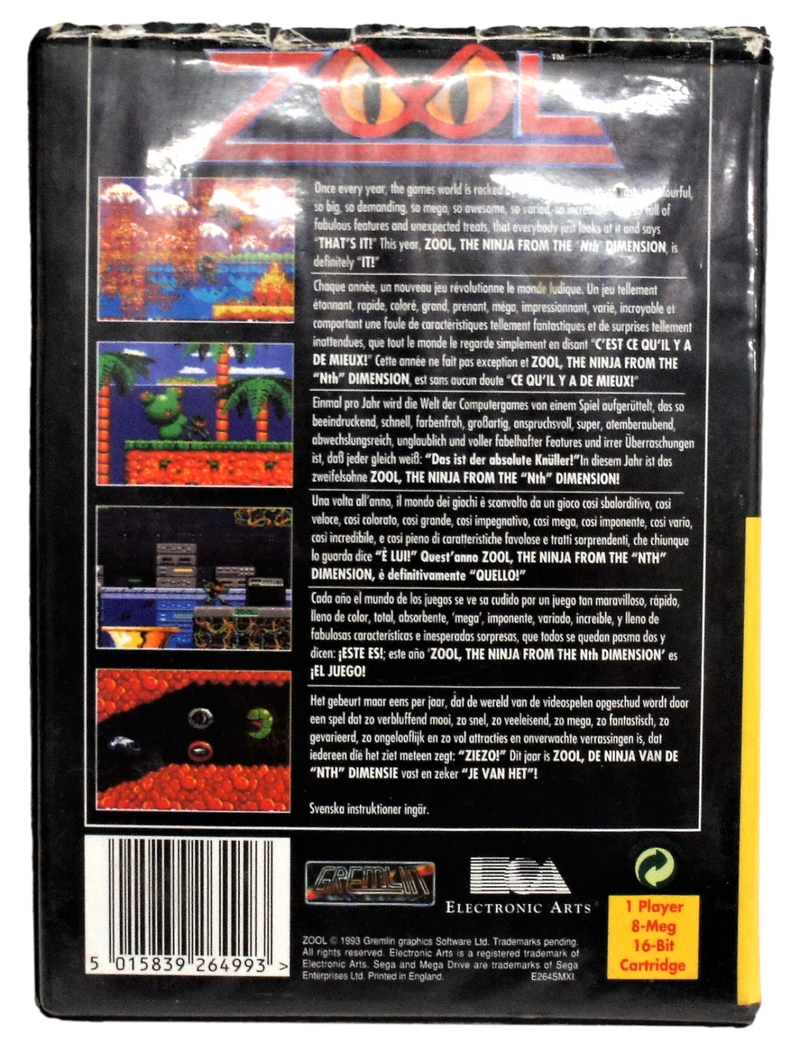 Zool Ninja Of The "Nth" Dimension Sega Mega Drive *No Manual* (Pre-Owned)