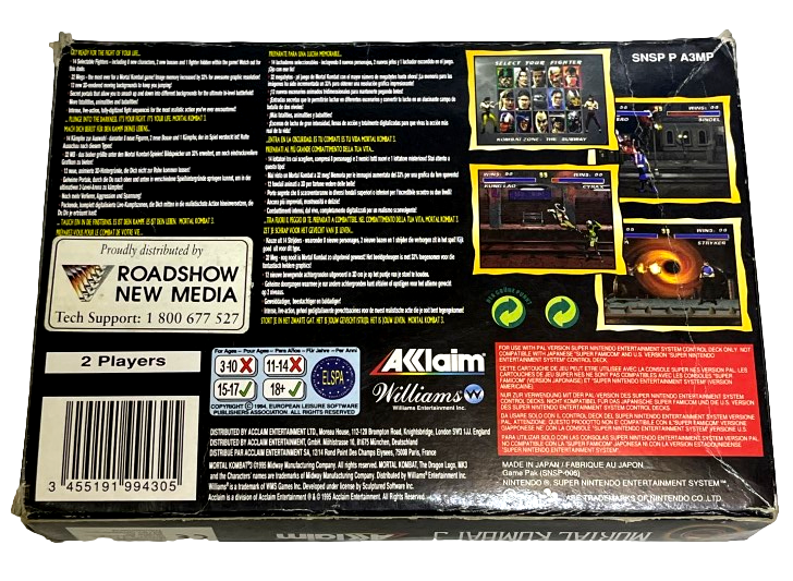 Mortal Kombat 3 Nintendo SNES Boxed PAL *No Manual* (Preowned)