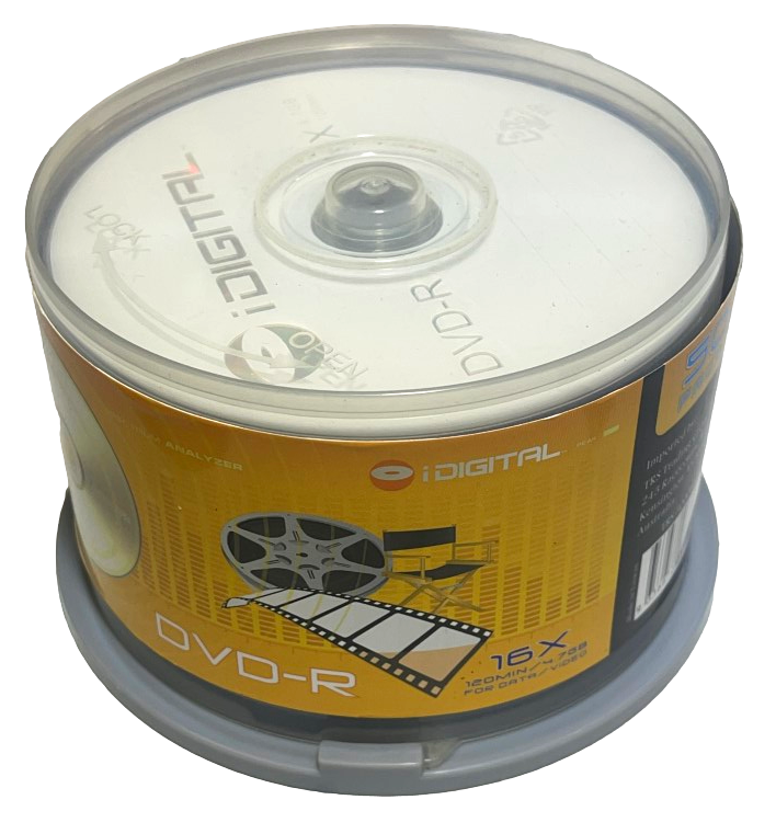 50 x iDigital DVD-R 16X 4.7GB DVD-R Blank Discs Spindle