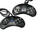 2 X 16-Bit Sega Mega Drive Controller 6 Button Master System New Aftermarket Pad