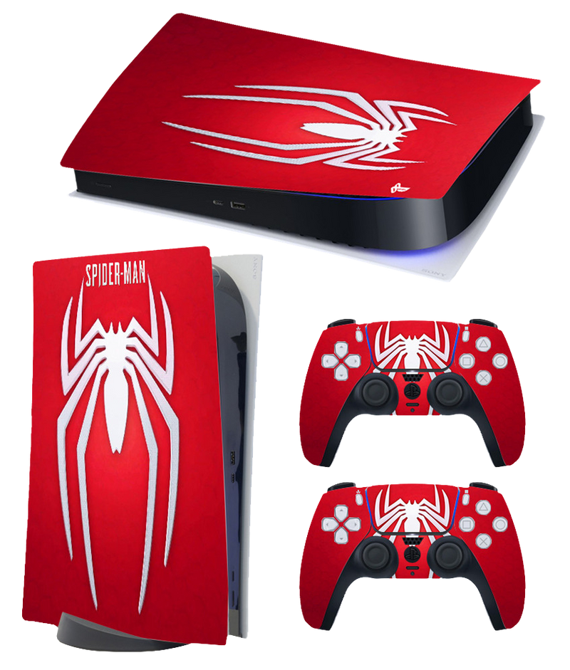 PS5 Themed Decal Sticker Wrap For Disc Edition Console - Spiderman