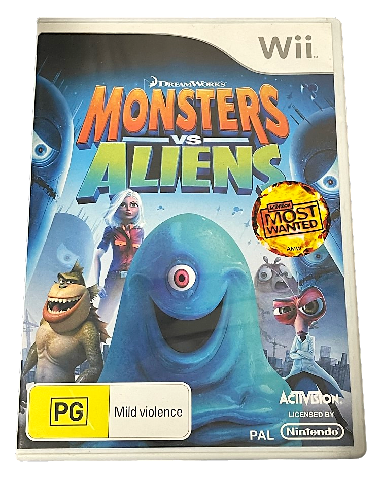 Monsters Vs Aliens Nintendo Wii PAL *No Manual* Wii U (Pre-Owned)