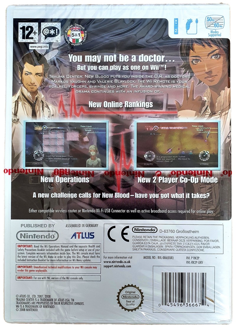 Trauma Center New Blood Nintendo Wii PAL Wii U Compatible *Sealed*