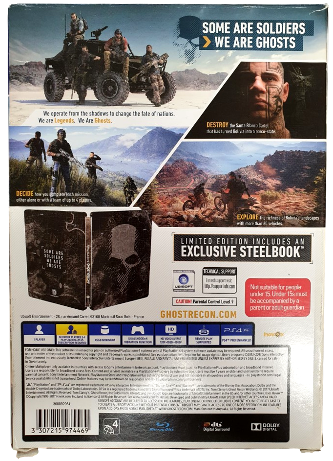 Tom Clancy's Ghost Recon Wildlands Limited Ed Sony PS4 Playstation 4 (Pre-Owned)