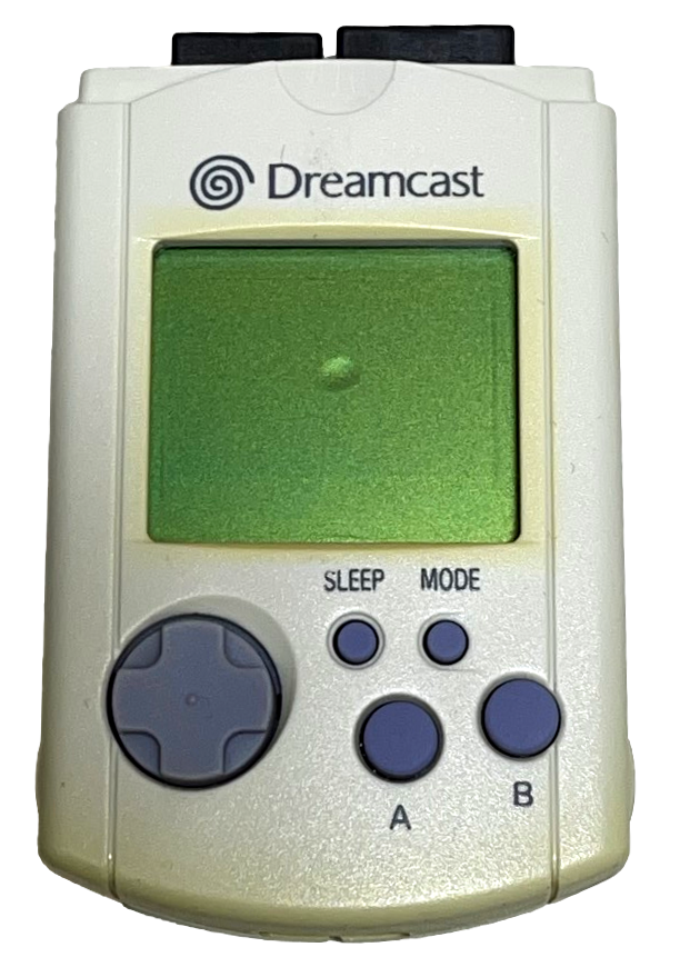Genuine Sega Dreamcast VMU NTSC PAL - White No Cap HKT-7000 Bump on Screen (Preowned)