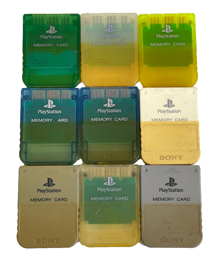 Sony Playstation 1 Memory Card 1MB PS1 Official Genuine Stained Random Selection