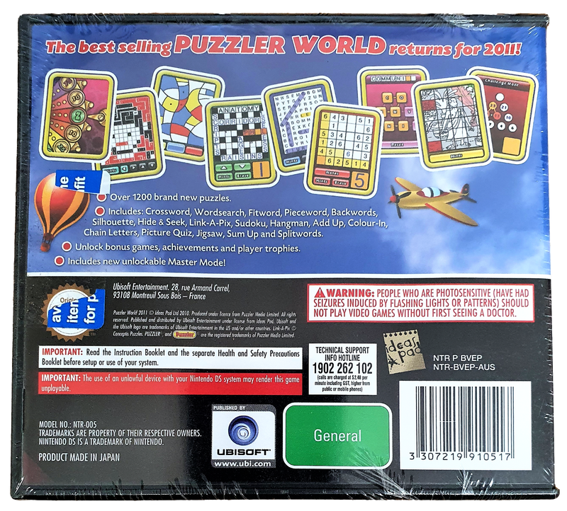 Puzzler World 2011 Nintendo DS 2DS 3DS Game *Brand New*