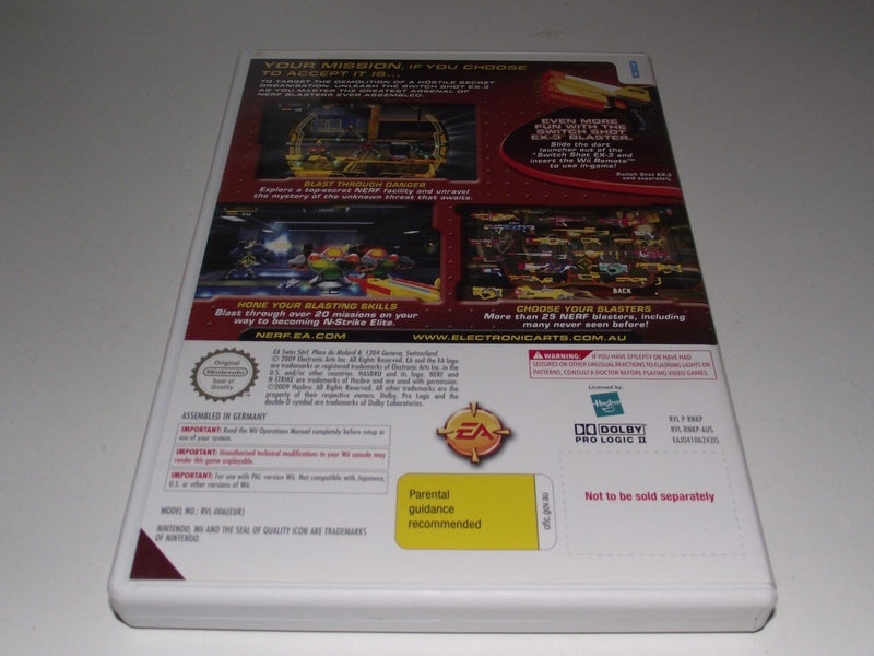 Nerf N-Strike Nintendo Wii PAL *No Manual* Wii U Compatible (Pre-Owned)