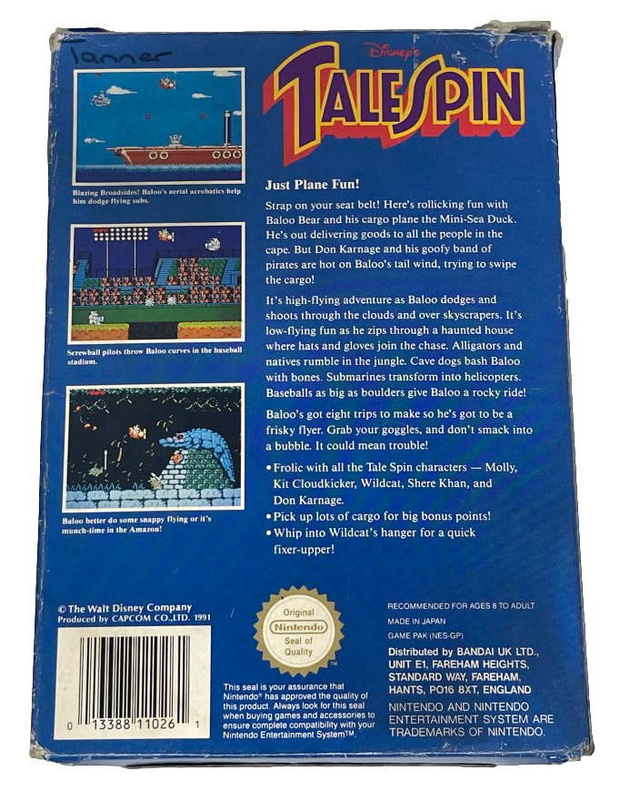 Disney Tale Spin Nintendo NES Boxed PAL *Complete* (Preowned)