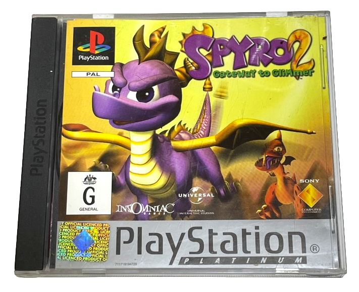 Spyro 2 Gateway to Glimmer PS1 PS2 PS3 (Platinum) PAL *Complete*