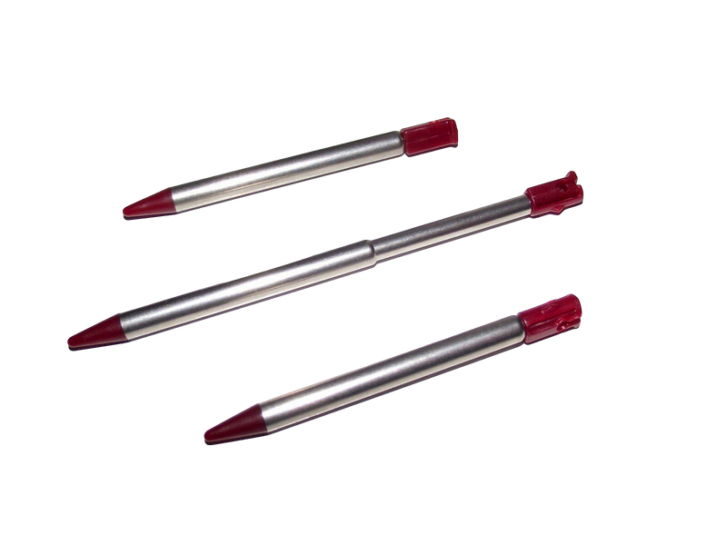 3 x Burgundy Retractable Touch Screen Stylus for Nintendo Original 3DS