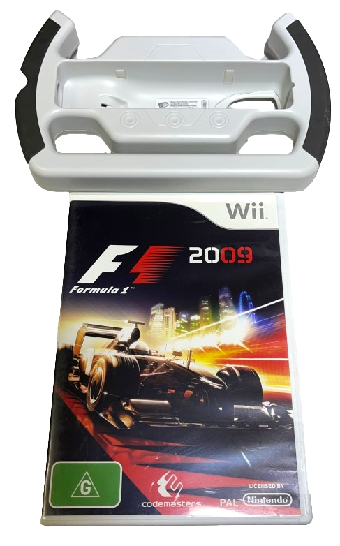 F1 Formula 1 2009 With Wheel Nintendo Wii PAL Complete* Wii U Compatible (Preowned)
