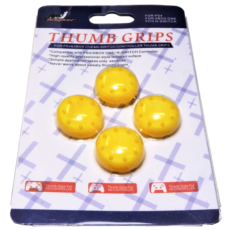 4 x Thumb Grips For PS4 PS5 XBOX ONE Xbox Series X Toggle Cover Caps- Yellow