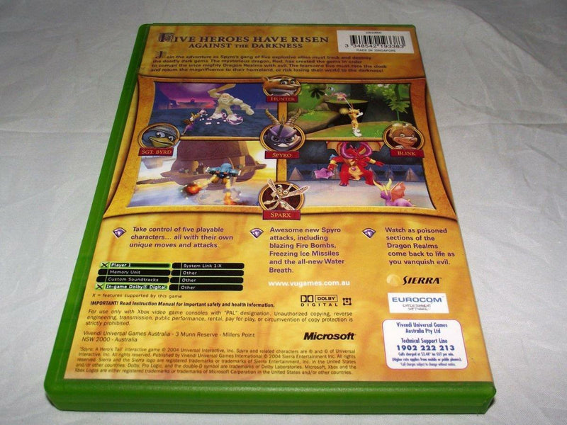 Spyro A Hero's Tail XBOX Original PAL *Complete* (Pre-Owned)