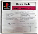 Ronin Blade PS1 PS2 PS3 PAL *Complete* Ex Rental (Pre-Owned)
