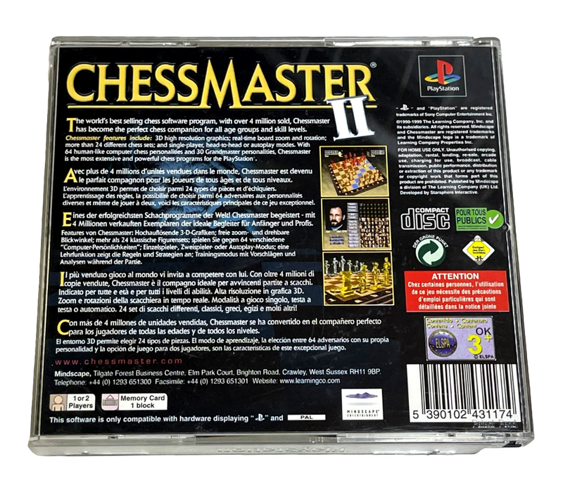 Chessmaster II PS1 PS2 PS3 PAL *Complete* (Preowned)