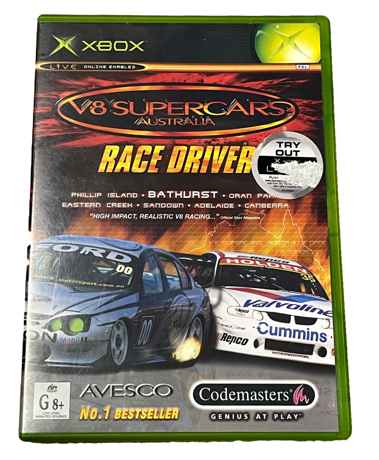 V8 Supercars Australia Race Driver XBOX Original PAL *Complete* (Pre-Owned)