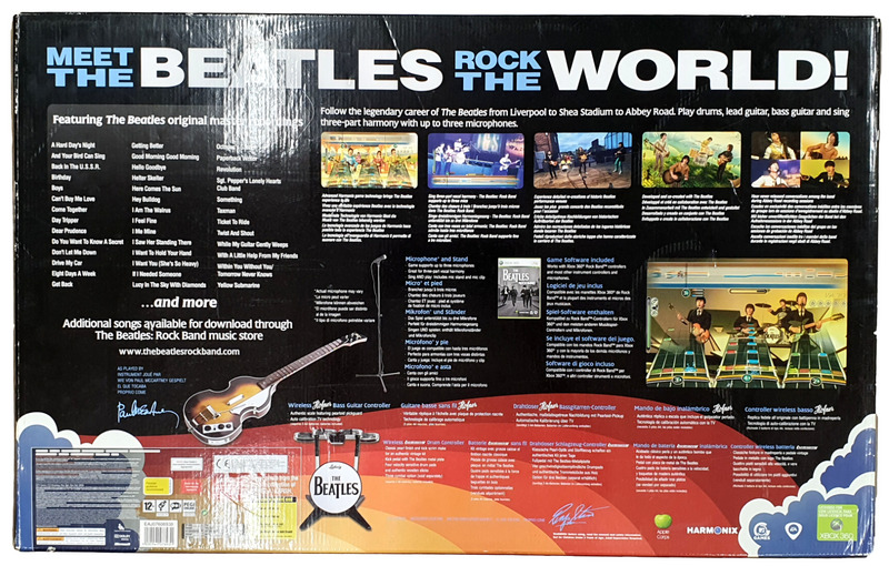 The Beatles Rockband Full Kit Xbox 360 Hofner Guitar Drums Mic Stand Sealed Game