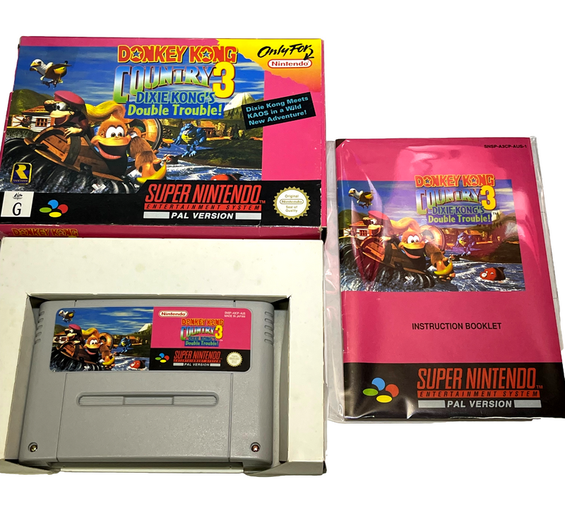 Donkey Kong Country 3 Dixie Kong's Double Trouble Nintendo SNES Boxed PAL