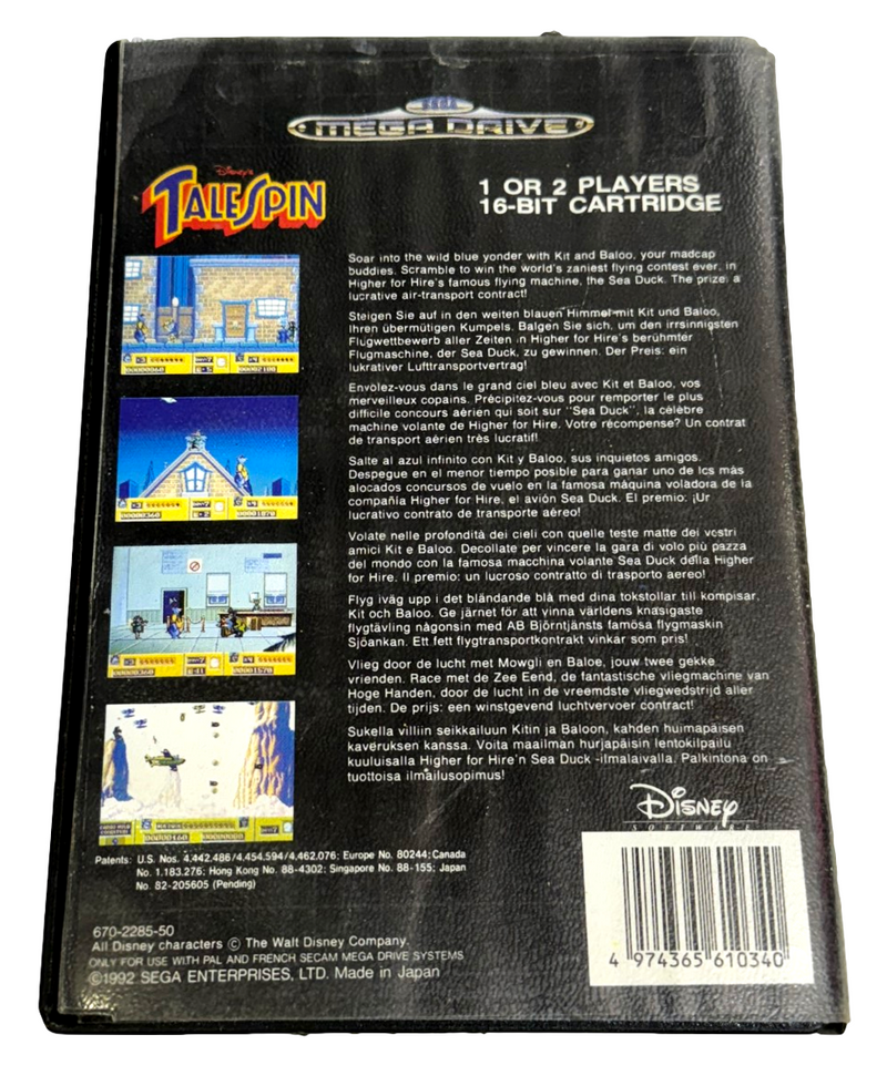 Disney's Tale Spin Sega Mega Drive PAL *No Manual* (Preowned)