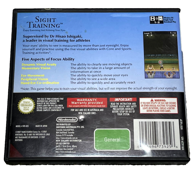 Sight Brain Training & More Brain Training Nintendo DS 2DS 3DS Game *Complete* (Preowned)