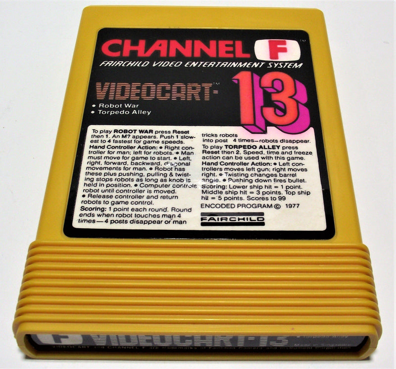 Boxed Channel F Videocart Fairchild Video Entertainment System 13 Robot War Torpedo Alley - Games We Played