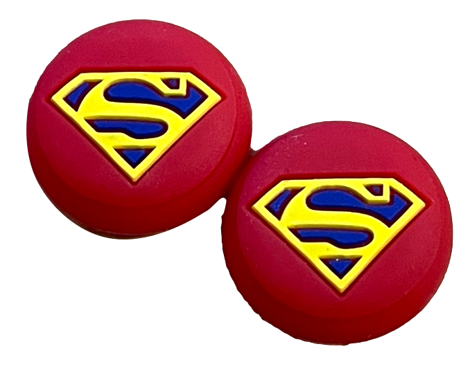 Thumb Grips x 2 For PS4 PS5 XBOXONE Xbox Series X Toggle Cover Cap - Red Superman