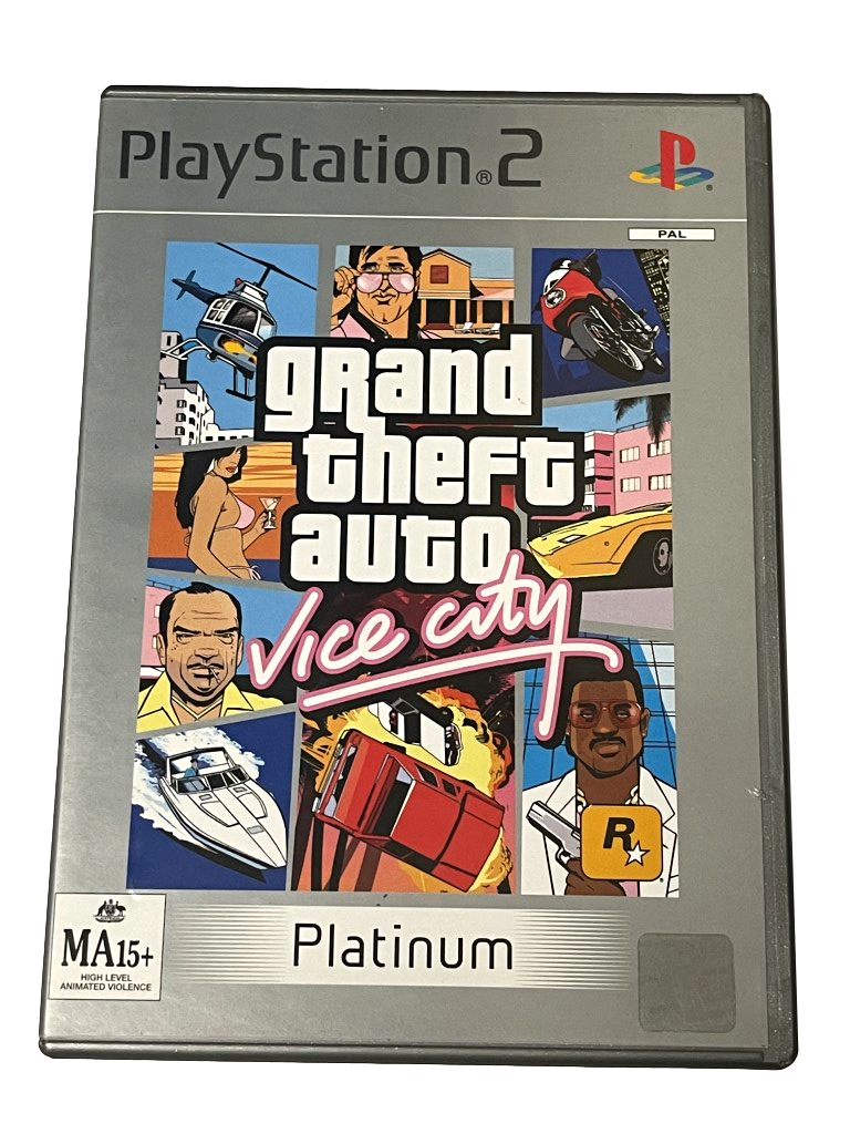 Grand Theft Auto Vice City PS2 (Platinum) PAL *No Map or Manual* (Preowned)