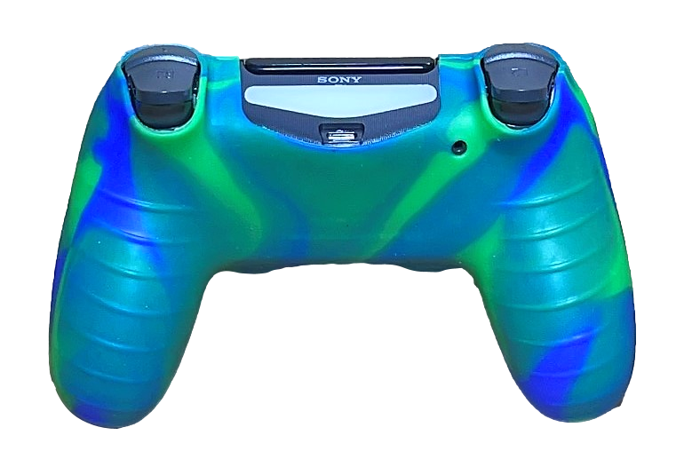 Silicone Cover For PS4 Controller Case Skin -  Blue/Green Swirls