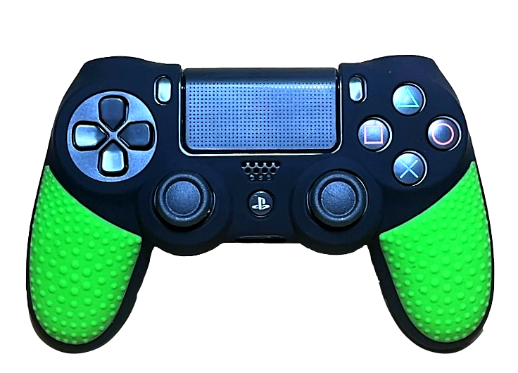 Silicone Cover For PS4 Controller Case Skin - Black/Green