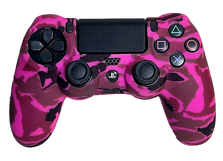 Silicone Cover For PS4 Controller Case Skin - Hot Pink Camo